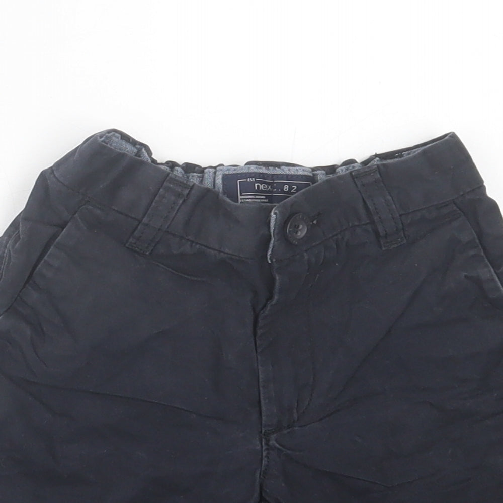 NEXT Boys Black  Cotton Bermuda Shorts Size 5 Years  Regular Buckle