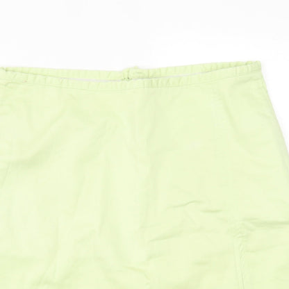 Daisy Womens Green  Cotton A-Line Skirt Size 10   Zip