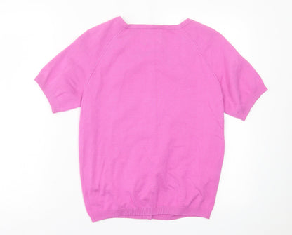 Womens UK Size M In Wear Pink Cardigan Jumper