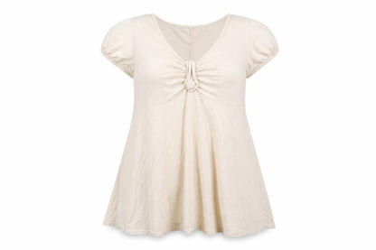 Womens UK Size 12 Evans Beige Basic T-Shirt