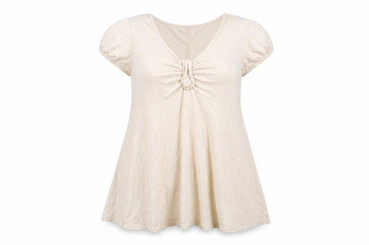 Womens UK Size 12 Evans Beige Basic T-Shirt