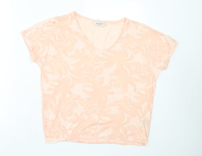 Womens UK Size S soaked Orange Basic T-Shirt