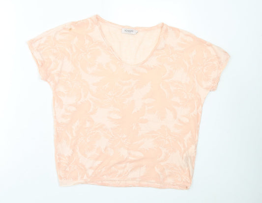Womens UK Size S soaked Orange Basic T-Shirt