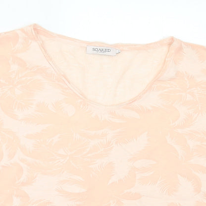 Womens UK Size S soaked Orange Basic T-Shirt
