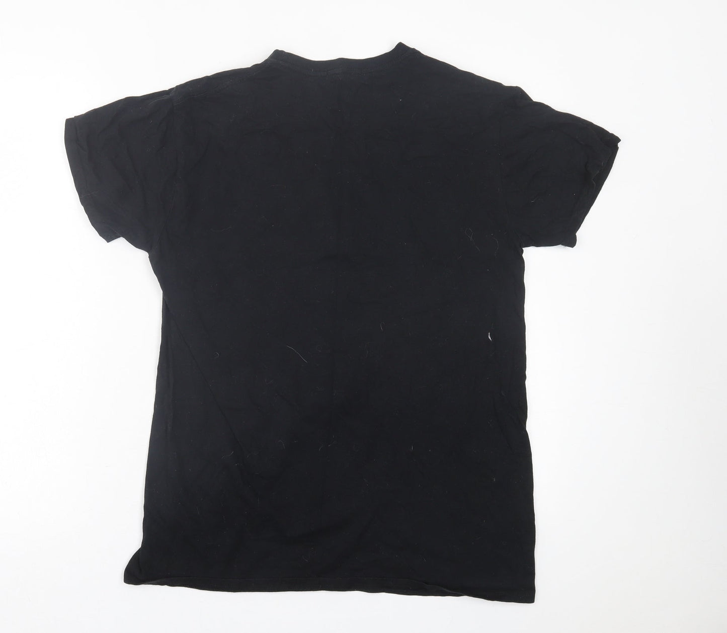Boohoo Womens Black  Polyester Basic T-Shirt Size S Crew Neck