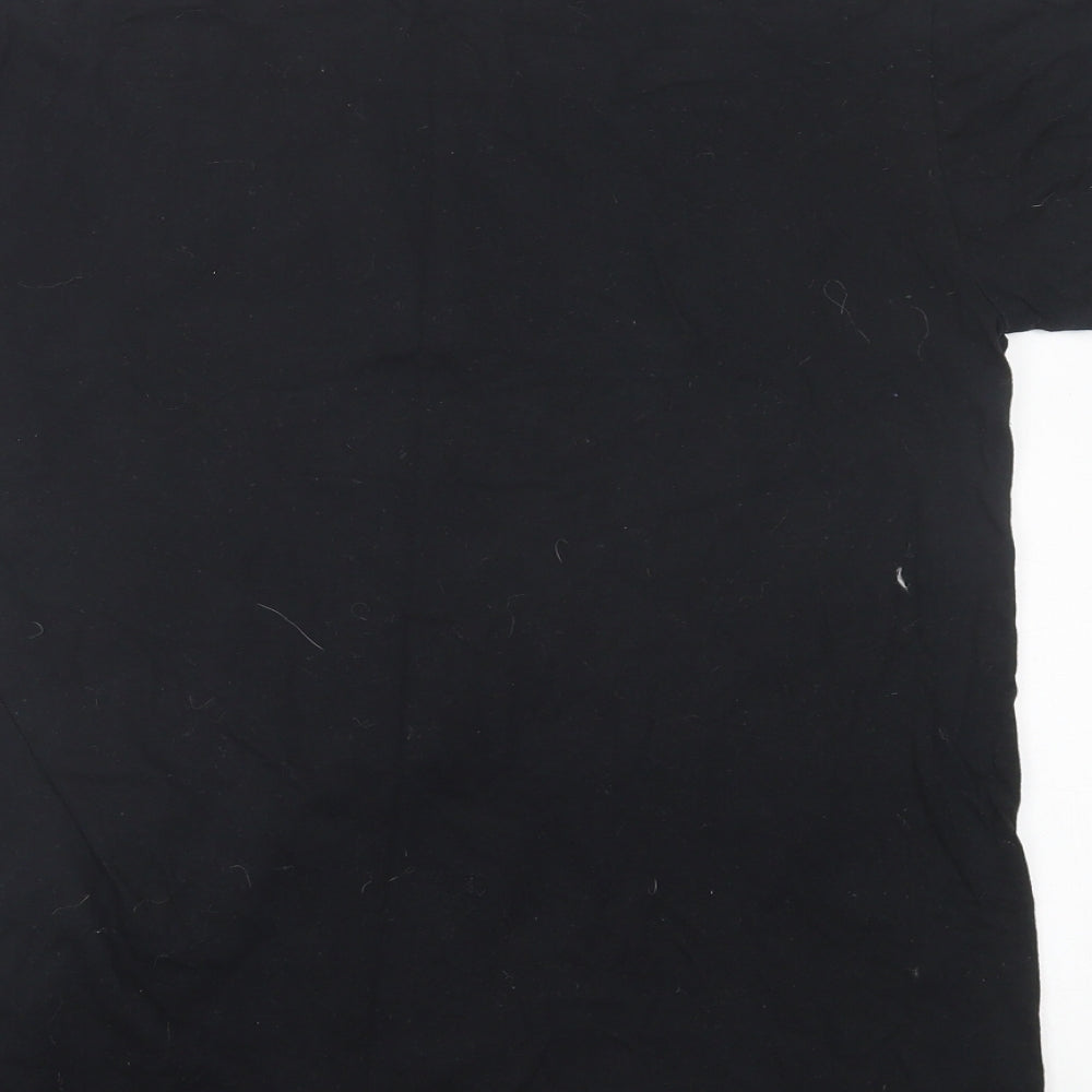 Boohoo Womens Black  Polyester Basic T-Shirt Size S Crew Neck