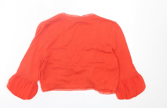 Coast Womens Orange V-Neck  Viscose Cardigan Jumper Size XS