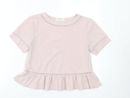 Womens UK Size M Pull&Bear Pink Basic T-Shirt
