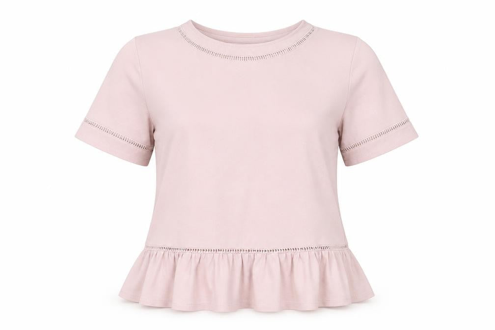 Womens UK Size M Pull&Bear Pink Basic T-Shirt