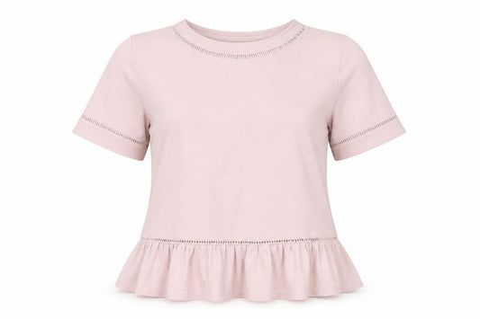 Womens UK Size M Pull&Bear Pink Basic T-Shirt