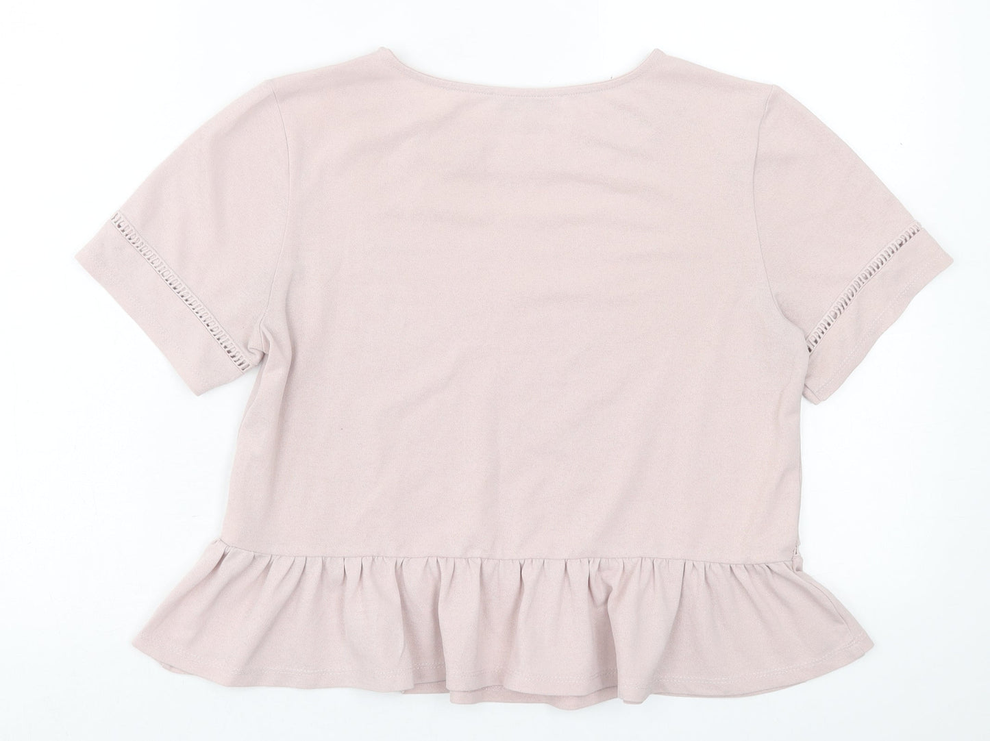 Womens UK Size M Pull&Bear Pink Basic T-Shirt