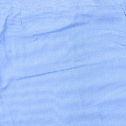 Cedar Wood State Mens Blue Plaid Polyester  Polo Size S Collared