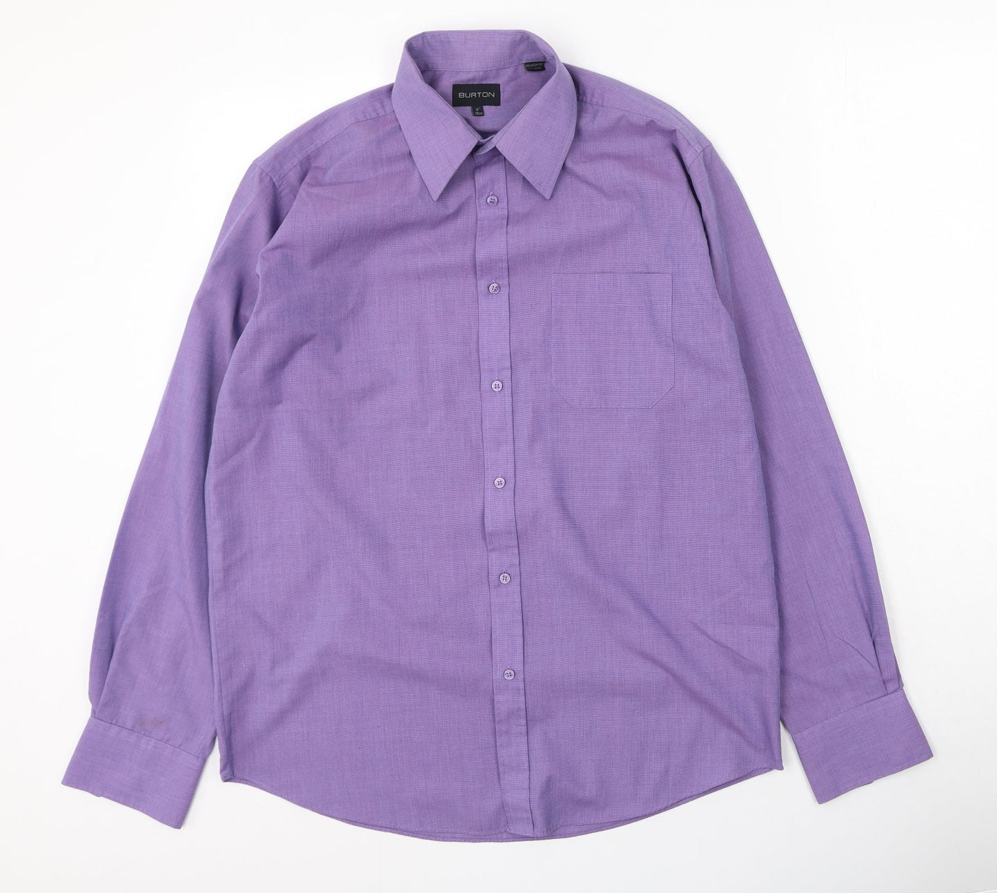 Mens UK Size 38 Burton Purple  Button-Up Long Sleeve Casual Shirt