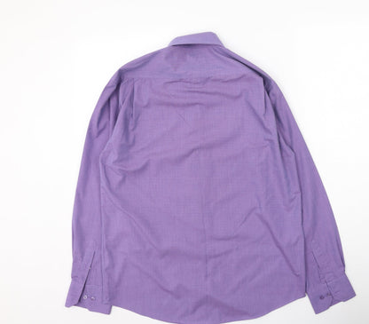 Mens UK Size 38 Burton Purple  Button-Up Long Sleeve Casual Shirt