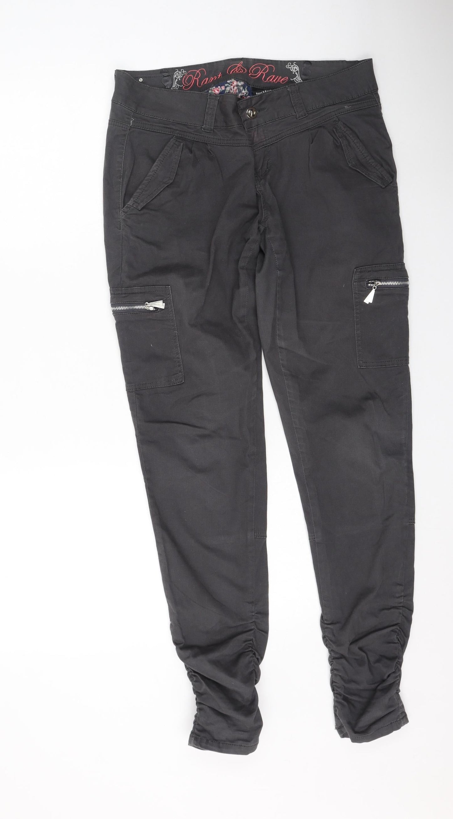 Rant & Rave Womens Grey  Cotton Jegging Trousers Size 32 L27 in Regular