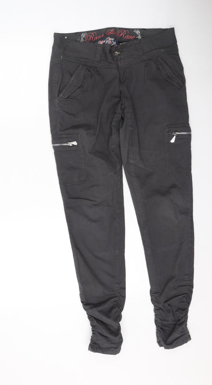 Rant & Rave Womens Grey  Cotton Jegging Trousers Size 32 L27 in Regular
