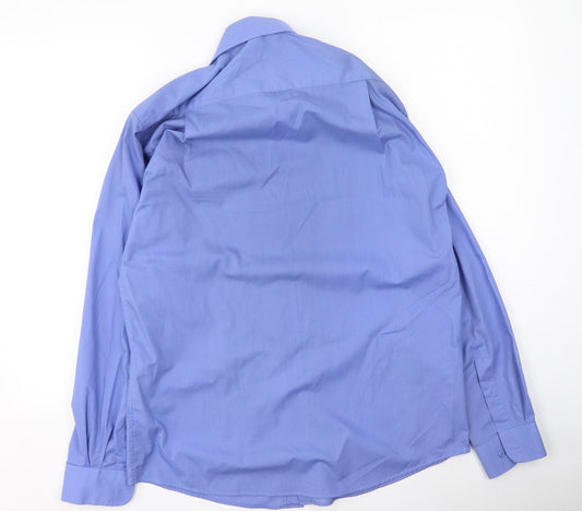 Mens UK Size 38 Dunnes Stores Blue  Button-Up Long Sleeve Casual Shirt