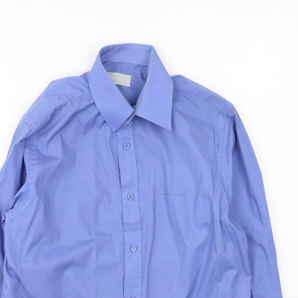 Mens UK Size 38 Dunnes Stores Blue  Button-Up Long Sleeve Casual Shirt