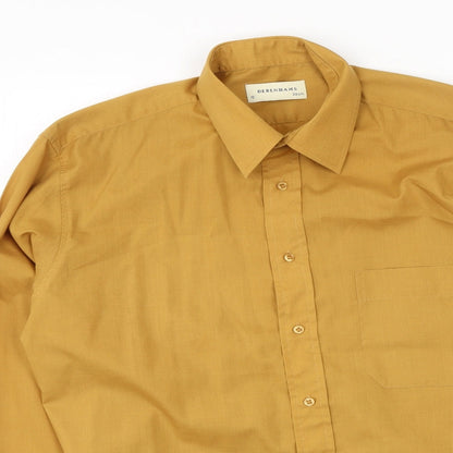 Mens UK Size 38 Debenhams Orange  Button-Up Long Sleeve Casual Shirt