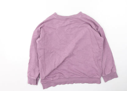 George  Girls Purple  Cotton Pullover Sweatshirt Size 7-8 Years