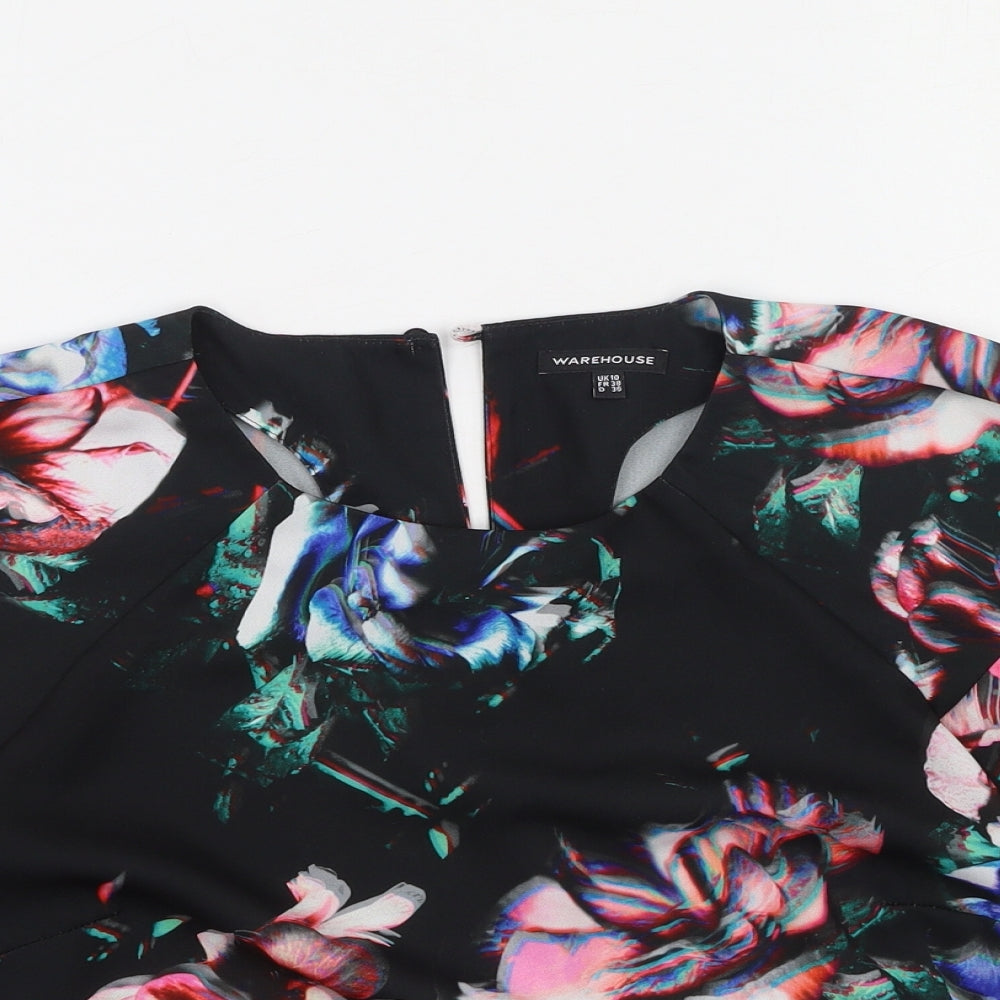 Womens UK Size 10 Warehouse Multicoloured Basic Blouse