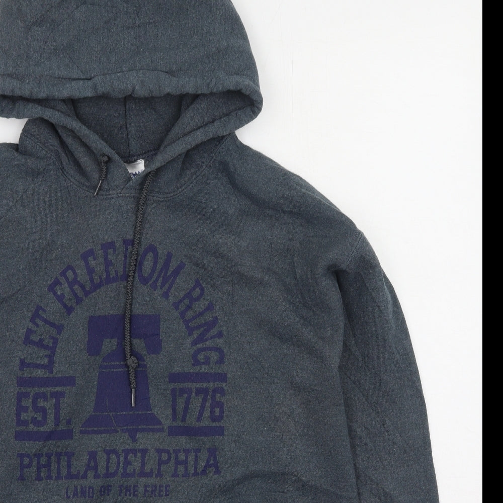 Gildan Womens Grey  Cotton Pullover Hoodie Size M