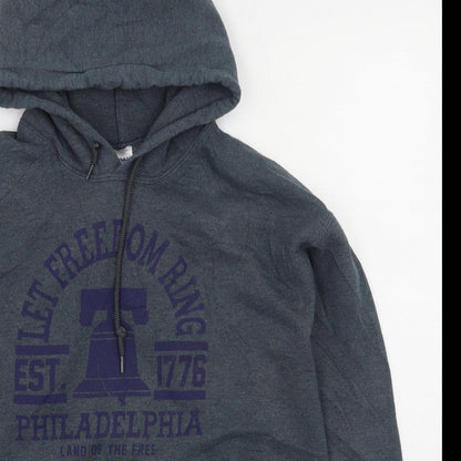 Gildan Womens Grey  Cotton Pullover Hoodie Size M