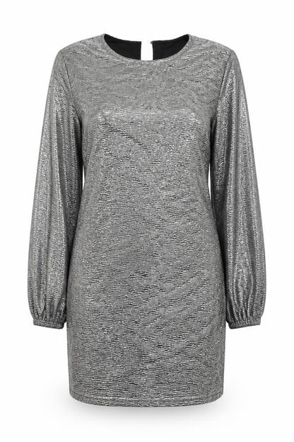 Oasis Womens Silver  Polyester Bodycon  Size L  Round Neck