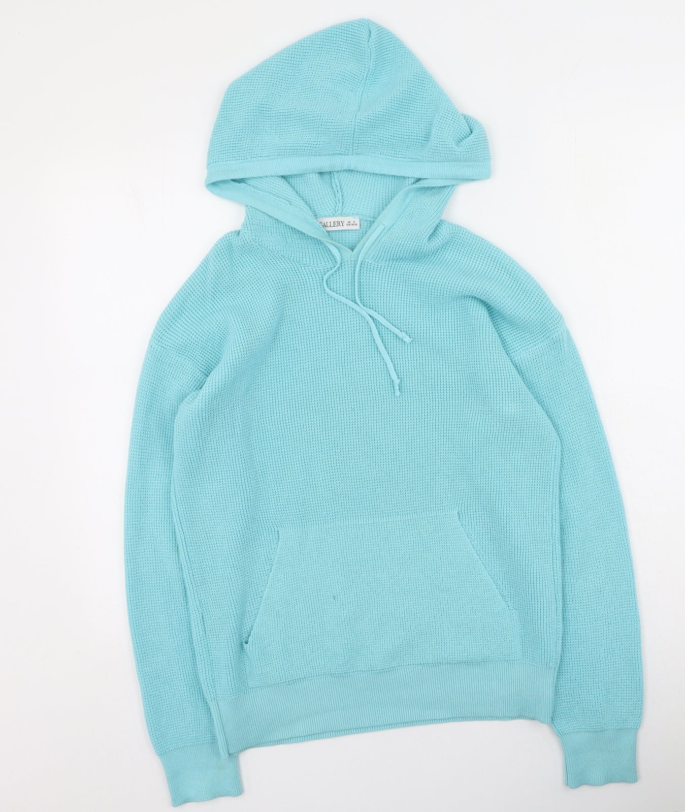 Gallery Womens Blue  Cotton Pullover Hoodie Size S