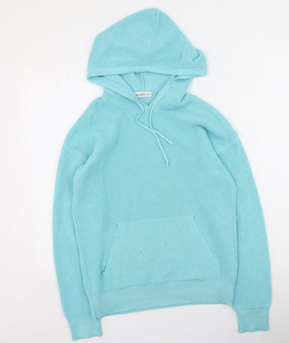 Gallery Womens Blue  Cotton Pullover Hoodie Size S
