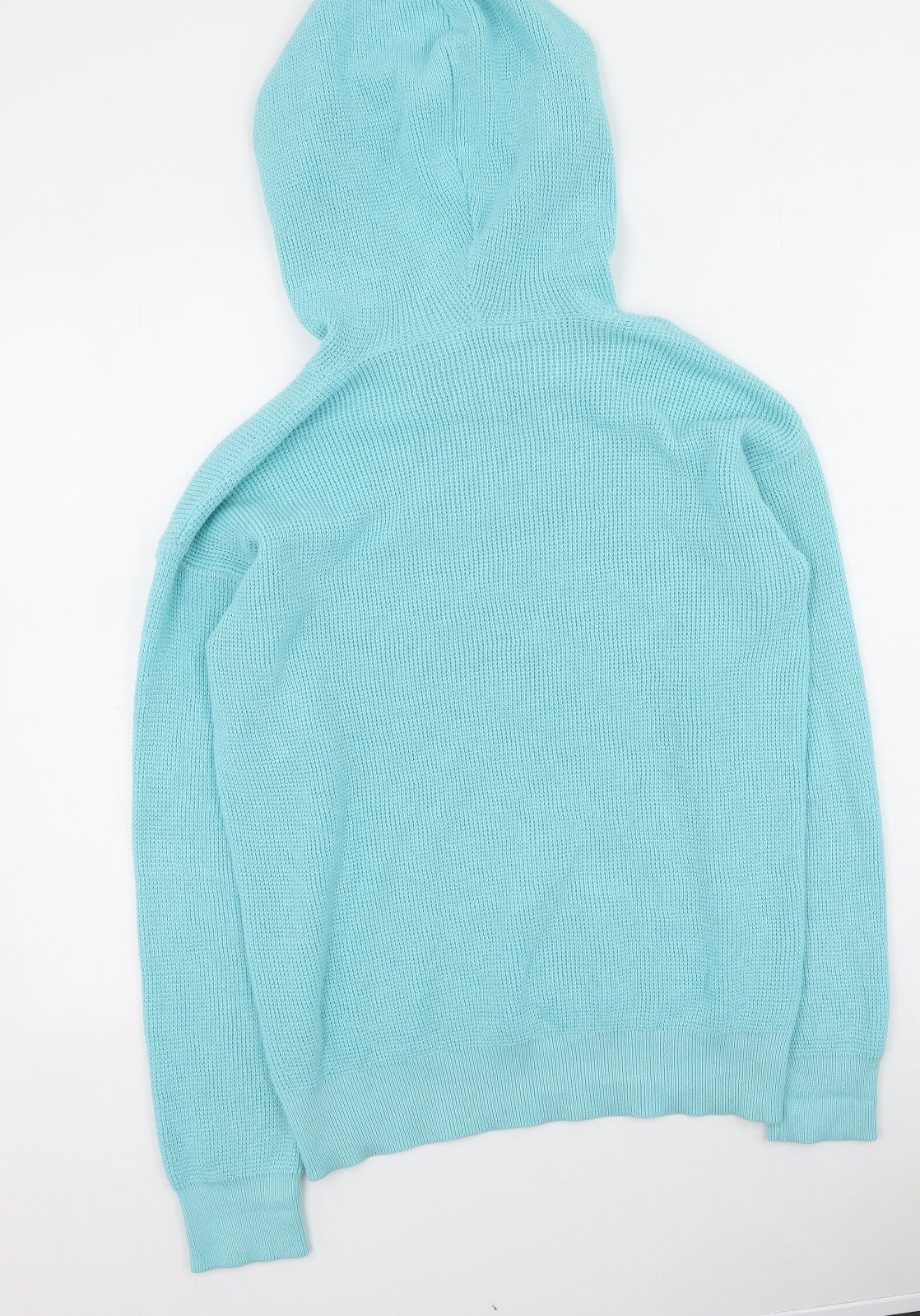 Gallery Womens Blue  Cotton Pullover Hoodie Size S