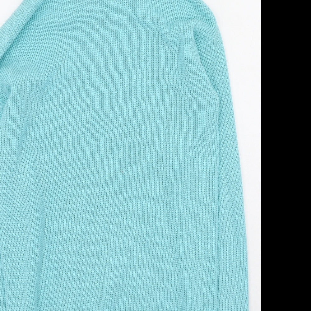 Gallery Womens Blue  Cotton Pullover Hoodie Size S
