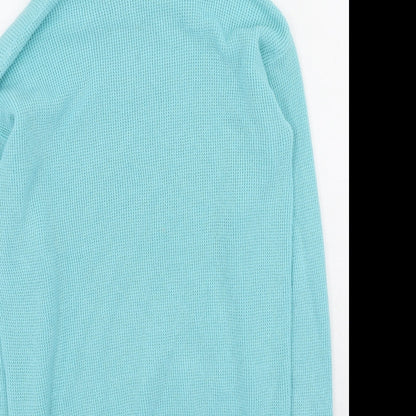 Gallery Womens Blue  Cotton Pullover Hoodie Size S