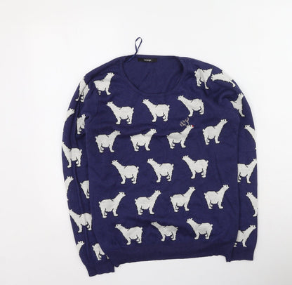 George  Womens Multicoloured Round Neck  Polyester Pullover Jumper Size 14