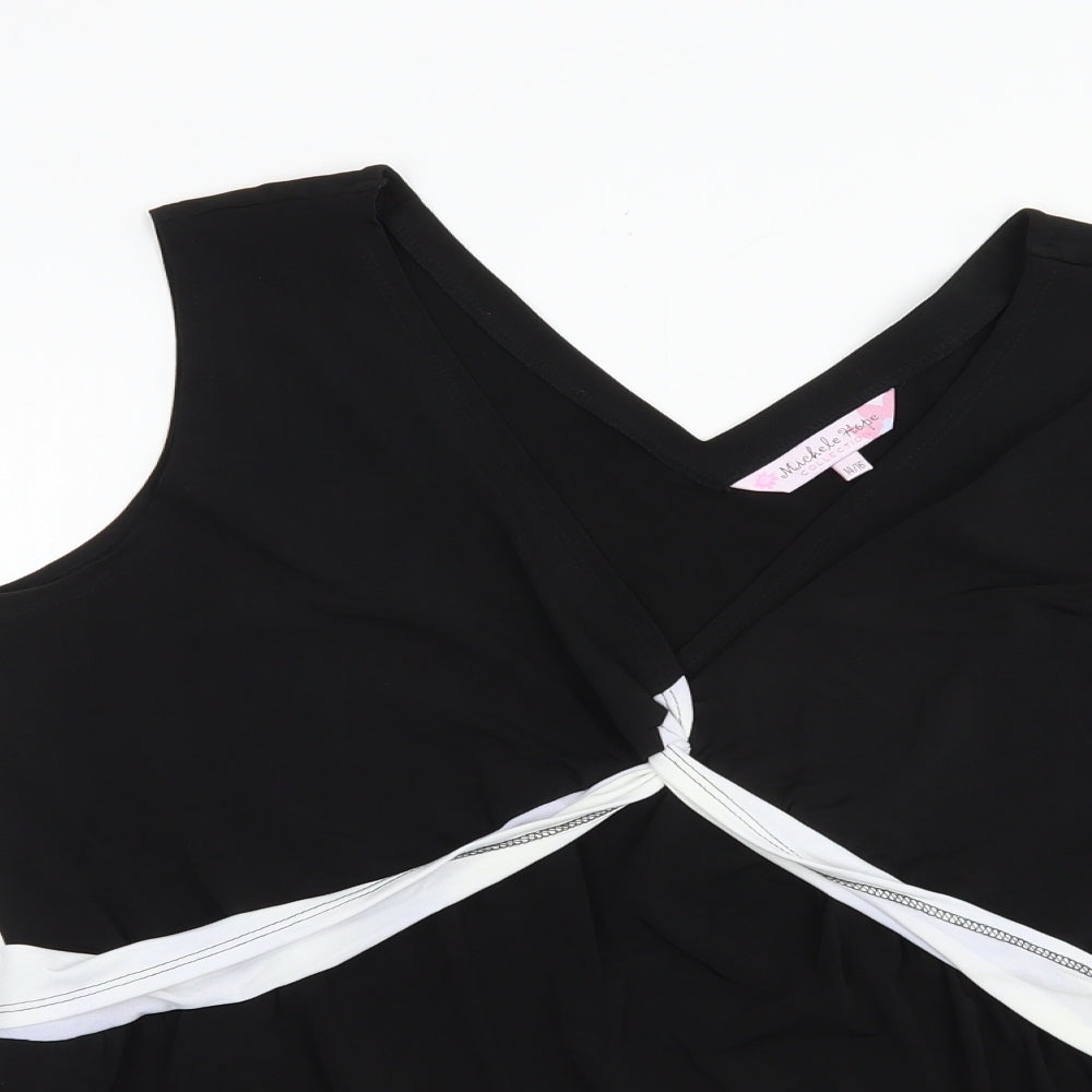 Womens UK Size 14 Michele Hope Black Basic Tank
