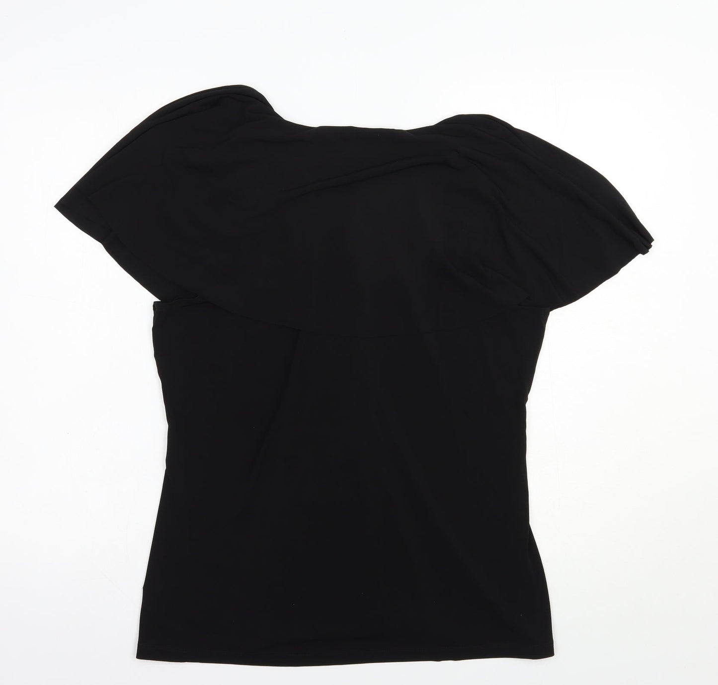 Simontons Womens Black  Polyester Basic Blouse Size M V-Neck