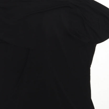 Simontons Womens Black  Polyester Basic Blouse Size M V-Neck