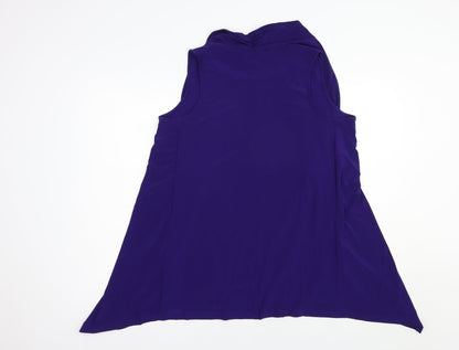 Womens UK Size L Nina Leonard Purple Basic Blouse