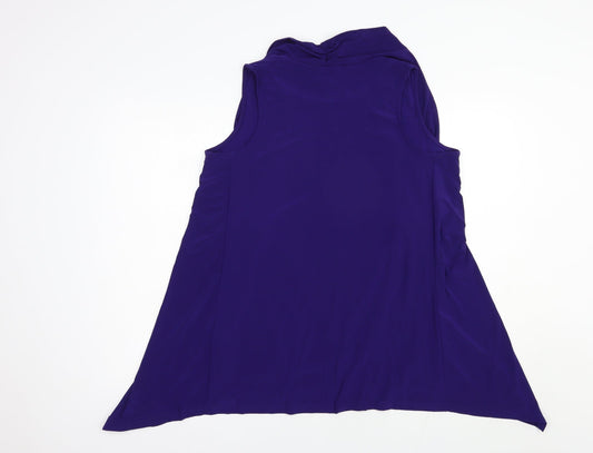 Womens UK Size L Nina Leonard Purple Basic Blouse