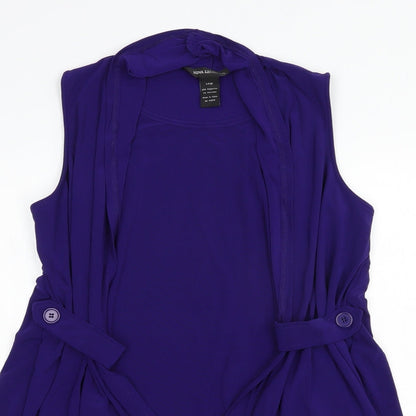 Womens UK Size L Nina Leonard Purple Basic Blouse