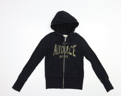 Audace Boxe Womens Beige  Cotton Full Zip Hoodie Size XS  Zip