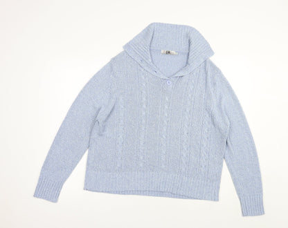 Womens UK Size 18 Pure & Natural Blue Pullover Jumper
