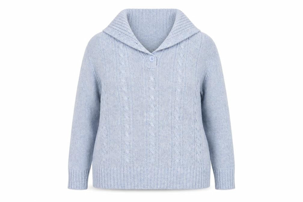 Womens UK Size 18 Pure & Natural Blue Pullover Jumper