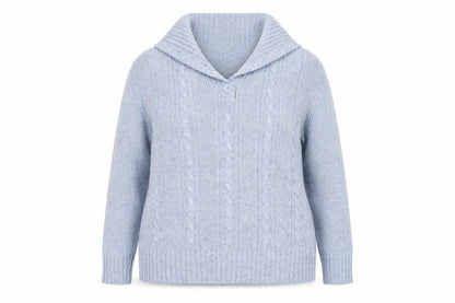Womens UK Size 18 Pure & Natural Blue Pullover Jumper