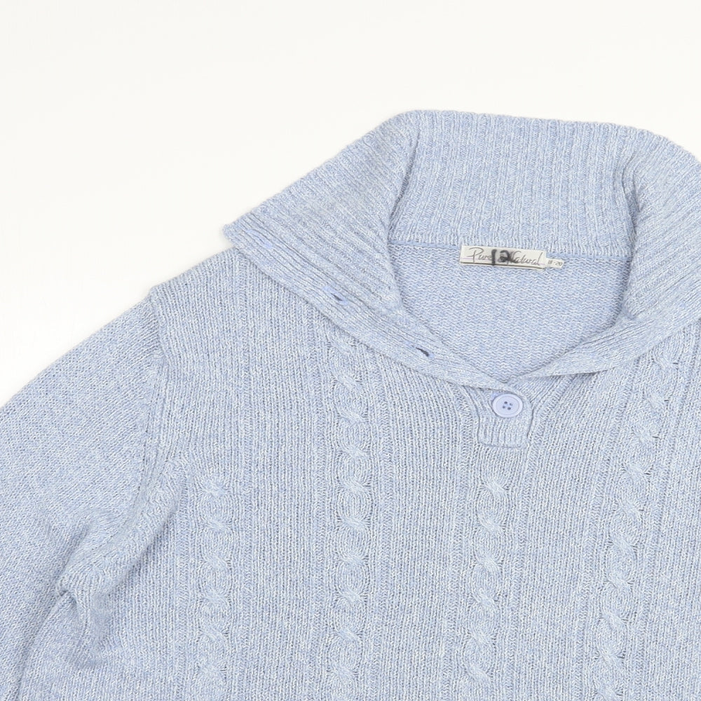 Womens UK Size 18 Pure & Natural Blue Pullover Jumper