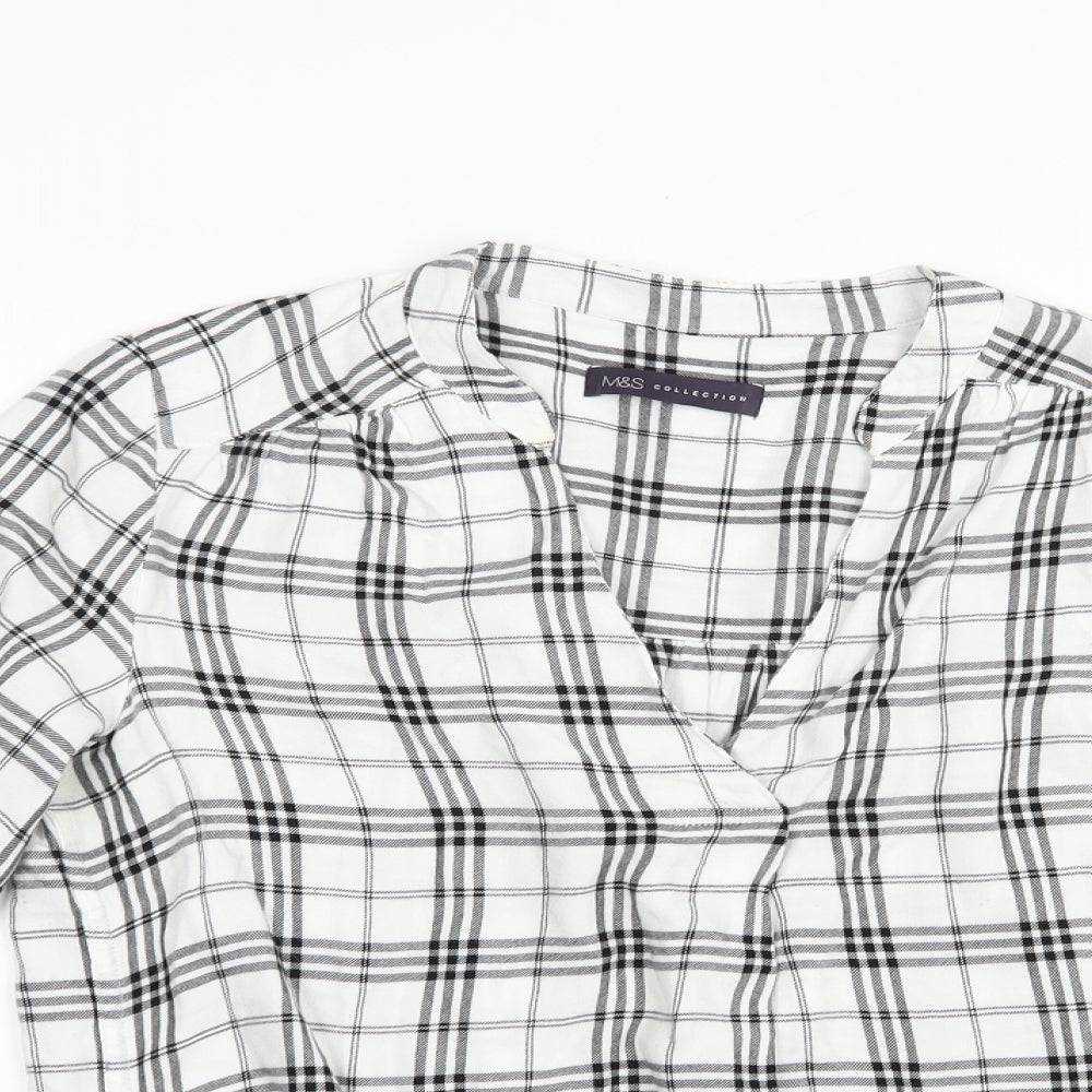 Womens UK Size 8 Marks and Spencer White Basic Blouse