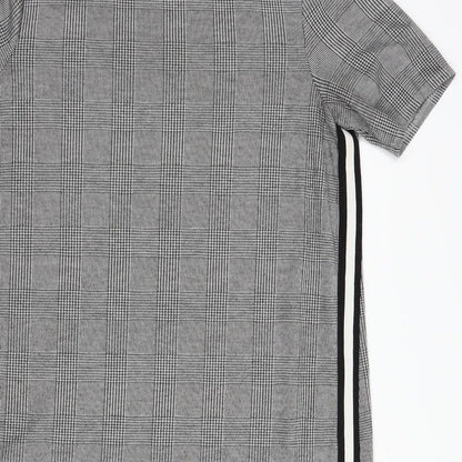 George Womens Grey Plaid Polyester Shift  Size 12  Boat Neck Pullover