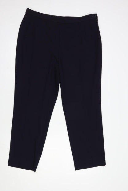 Womens UK Size 18 Marks and Spencer Regular Fit Dress Pants Blue Trousers