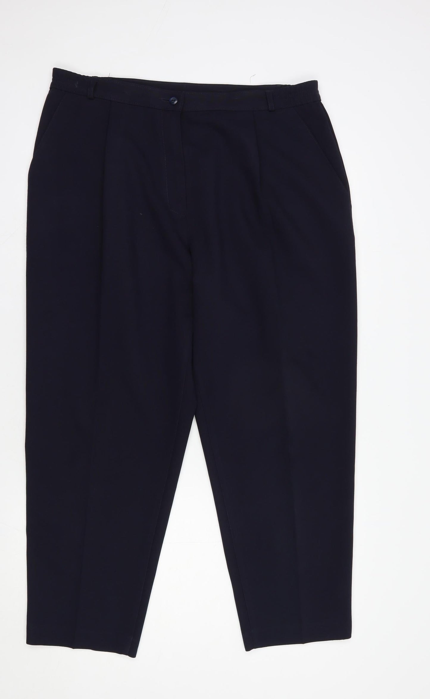 Womens UK Size 18 Marks and Spencer Regular Fit Dress Pants Blue Trousers
