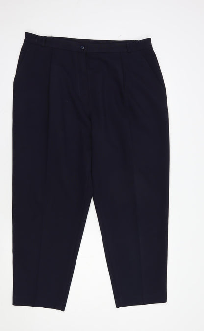 Womens UK Size 18 Marks and Spencer Regular Fit Dress Pants Blue Trousers
